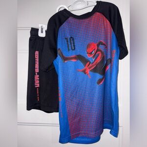 Kids H&M/Marvel Spiderman Active SET: Tee & short in Black/blue/red Colors 8-10y